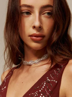 COMMENSE Rhinestone Twist Choker Necklace* Necklaces|Accessories