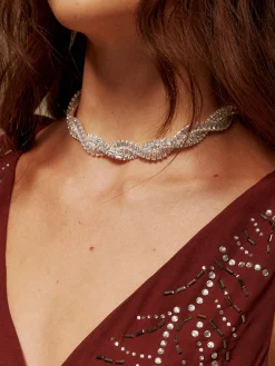COMMENSE Rhinestone Twist Choker Necklace* Necklaces|Accessories