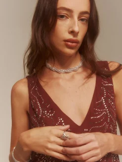 COMMENSE Rhinestone Twist Choker Necklace* Necklaces|Accessories
