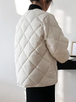 COMMENSE Rhombic Button Down Winter Coat* Outerwear|Coats