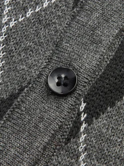 COMMENSE Rhombic Pattern Belted Button Cardigan* Cardigans|Sweaters & Cardigans