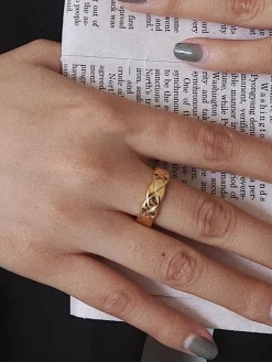 COMMENSE Rhombic Pattern Tunnel Ring* Rings & Bracelets|Accessories