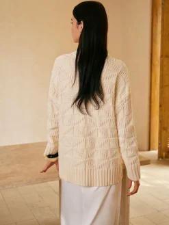 COMMENSE Rhombic-Pattern Sweater Without Belt* Knitwear|Tops