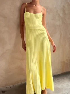 COMMENSE Rib Midi Sundress* Sweater Dresses|Sweater Dresses