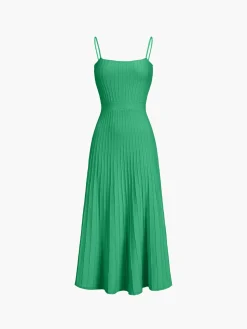 COMMENSE Rib Midi Sundress* Sweater Dresses|Sweater Dresses