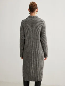 COMMENSE Ribbed Button Knit Long Outerwear* Sweater Tops|Outerwear