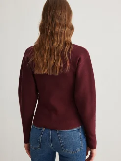 COMMENSE Ribbed Button Slit Sweater* Sweater Tops|Sweaters & Cardigans