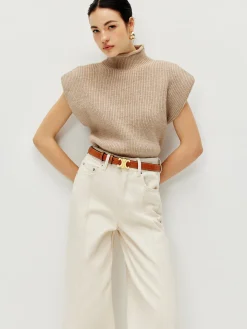 COMMENSE Ribbed Cap Sleeve Warm Sweater* Sweater Vests|Sweaters & Cardigans