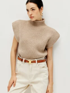 COMMENSE Ribbed Cap Sleeve Warm Sweater* Sweater Vests|Sweaters & Cardigans