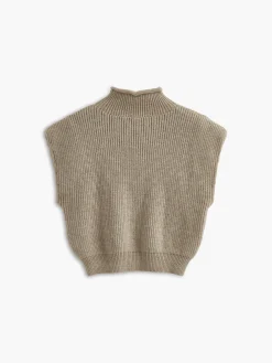 COMMENSE Ribbed Cap Sleeve Warm Sweater* Sweater Vests|Sweaters & Cardigans