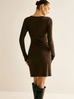 COMMENSE Ribbed Cutout Skinny Knit Dress* Sweater Dresses|Casual Dresses