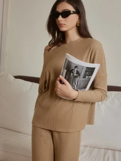 COMMENSE Ribbed Drawstring Shift Pants Set* Pants Sets|Matching Sets