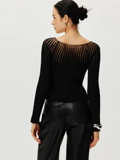 COMMENSE Ribbed Hollow Sweater* Sweater Tops|Sweaters & Cardigans