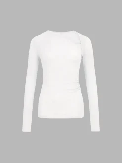 COMMENSE Ribbed Knit Long Sleeve Asymmetric Shirt* T-shirts|Knitwear