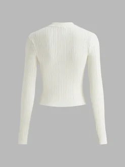 COMMENSE Ribbed Metal Knotted Sweater* Sweater Tops|Sweaters & Cardigans