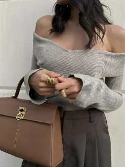 COMMENSE Ribbed Off Shoulder Sweater* Sweater Tops|Sweaters & Cardigans