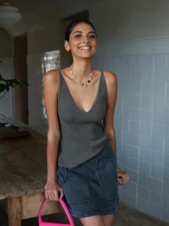 COMMENSE Ribbed Plain Sweater Vest* Sweater Vests|Sweaters & Cardigans