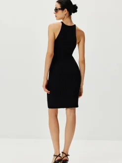 COMMENSE Ribbed Sexy Sleeveless Sweater Dress* Black Dresses|Sweater Dresses