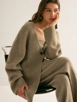 COMMENSE Ribbed Strapless Slit Sweater Vest* Sweater Vests|Sweaters & Cardigans