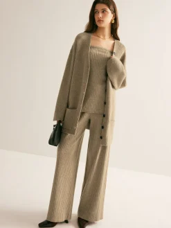 COMMENSE Ribbed Strapless Slit Sweater Vest* Sweater Vests|Sweaters & Cardigans