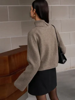 COMMENSE Ribbed Turtleneck Short Sweater* Sweater Tops|Sweaters & Cardigans