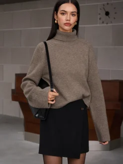 COMMENSE Ribbed Turtleneck Short Sweater* Sweater Tops|Sweaters & Cardigans