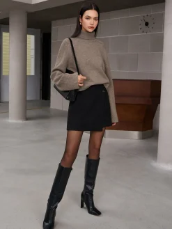 COMMENSE Ribbed Turtleneck Short Sweater* Sweater Tops|Sweaters & Cardigans