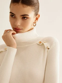 COMMENSE Ribbed Turtleneck Slim Sweater* Sweater Tops|Sweaters & Cardigans