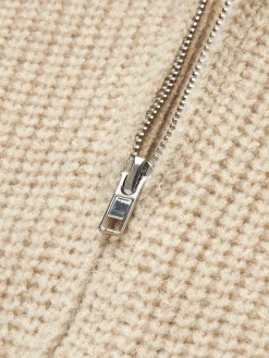 COMMENSE Ribbed Zipper Lapel Cardigan* Cardigans|Sweaters & Cardigans