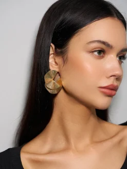 COMMENSE Ripple Hoop Stud Earrings* Earrings|Accessories