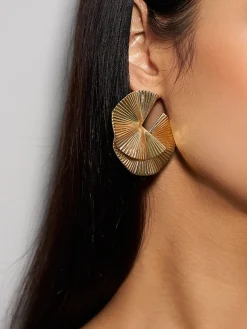 COMMENSE Ripple Hoop Stud Earrings* Earrings|Accessories