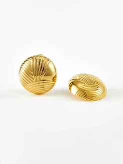COMMENSE Ripple Oblate Earrings* Earrings|Accessories