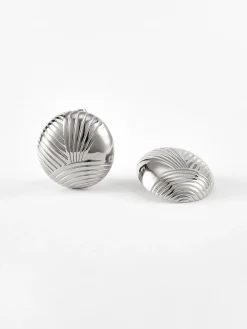 COMMENSE Ripple Oblate Earrings* Earrings|Accessories
