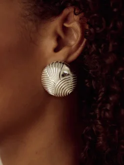 COMMENSE Ripple Oblate Earrings* Earrings|Accessories