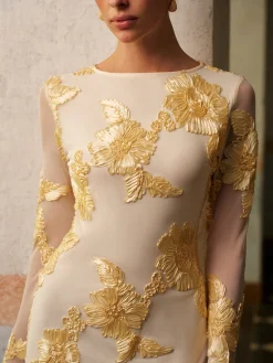 COMMENSE Romance Floral Backless Mesh Dress* Cocktail & Party Dresses|Vacation Dresses