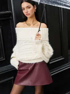 COMMENSE Romance Off-Shoulder Twist Sweater* Sweater Tops|Sweaters & Cardigans
