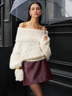 COMMENSE Romance Off-Shoulder Twist Sweater* Sweater Tops|Sweaters & Cardigans