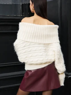 COMMENSE Romance Off-Shoulder Twist Sweater* Sweater Tops|Sweaters & Cardigans