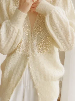 COMMENSE Romance Pearl Beaded Cardigan* Cardigans|Sweaters & Cardigans