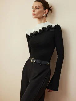 COMMENSE Romance Stand Collar Ruffle Blouse* Blouses & Shirts|Tops