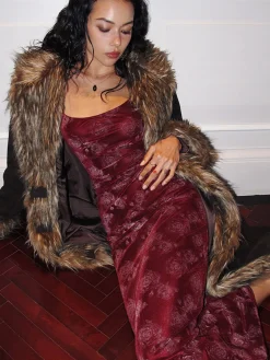 COMMENSE Rose Velvet Cami Dress* Casual Dresses|Cocktail & Party Dresses