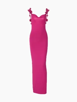COMMENSE Rosette Decor Cowl Neck Long Dress* Casual Dresses|Cocktail & Party Dresses
