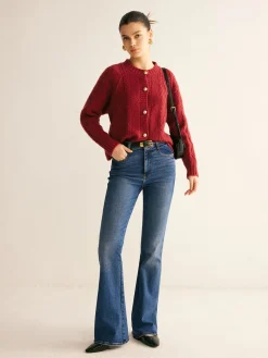 COMMENSE Round Neck Button Down Twist Cardigan* Cardigans|Sweaters & Cardigans