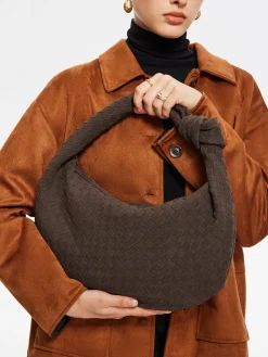 COMMENSE Rounded Woven Knotted Suede Bag* Bags|Accessories