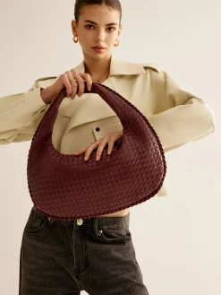 COMMENSE Rounded Woven Zipper Handbag* Bags|Accessories
