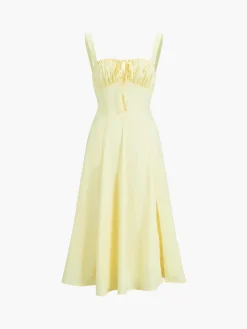 COMMENSE Ruched Cup Detail Long Sundress* Vacation Dresses|Summer Dresses