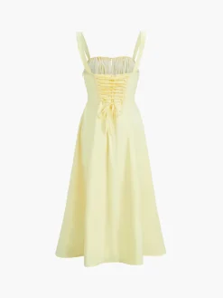 COMMENSE Ruched Cup Detail Long Sundress* Vacation Dresses|Summer Dresses