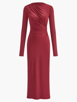 COMMENSE Ruched Jersey Slim Long Dress* Dresses