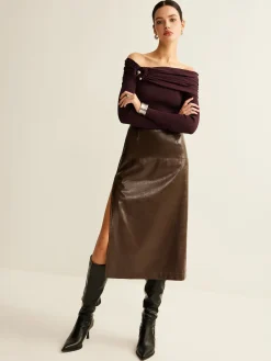 COMMENSE Ruched Slim Knit Top* Sweater Tops|Sweaters & Cardigans