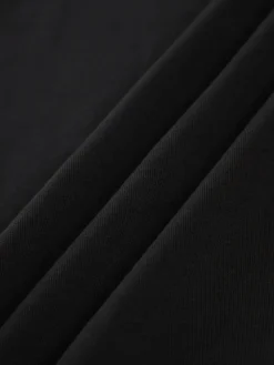 COMMENSE Ruffle Hem Patchwork Midi Dress* Black Dresses|Casual Dresses